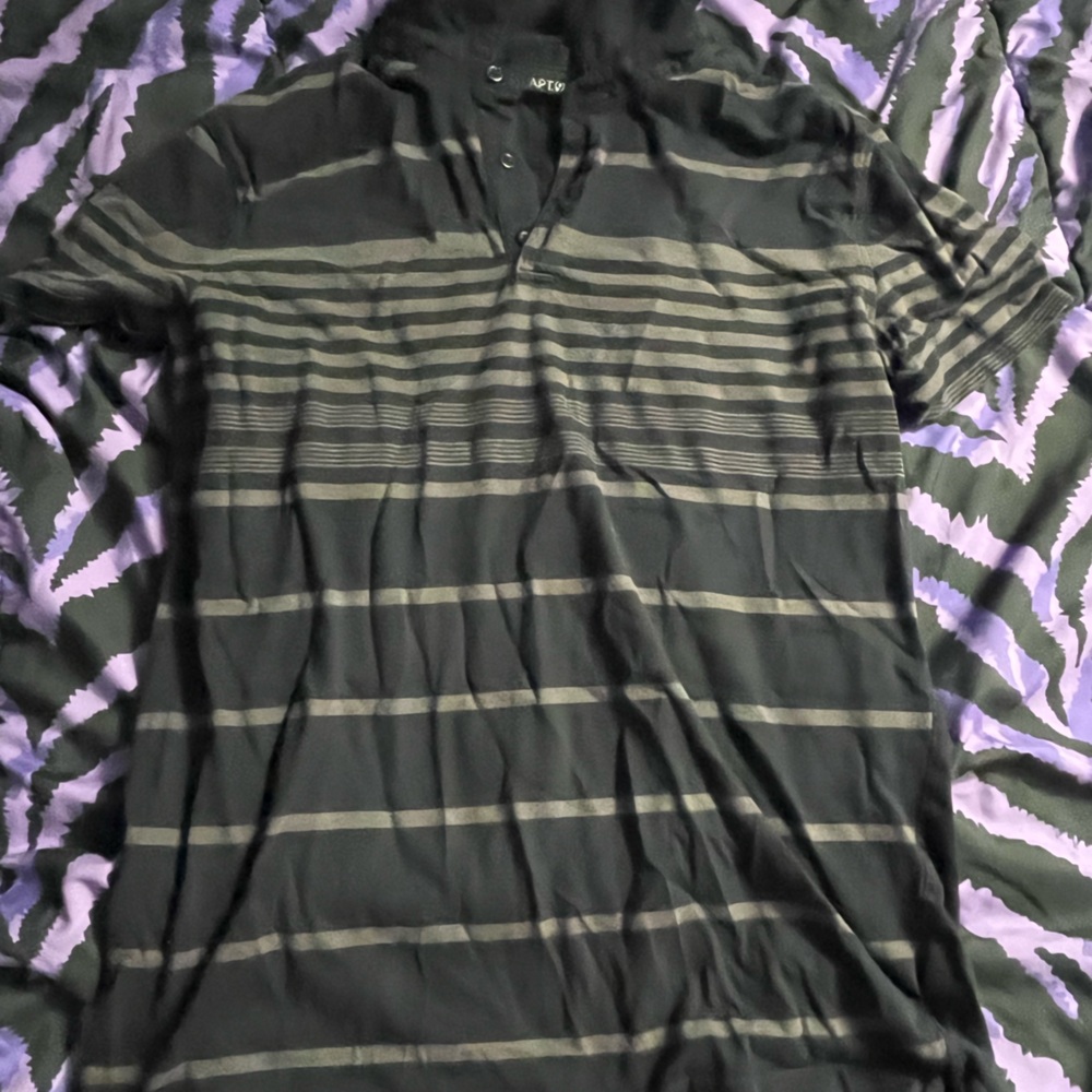 Apt. 9 Men's Polo Shirt in Black and Gray Stripes